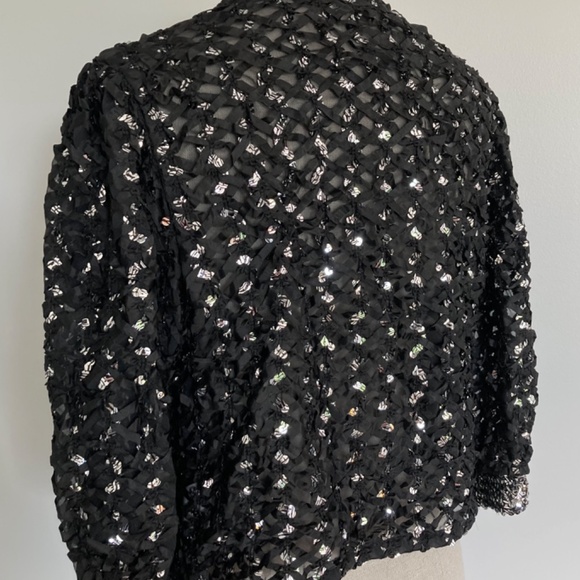 1970/80s Sequin and Ribbon Evening Topper - Picture 3 of 7